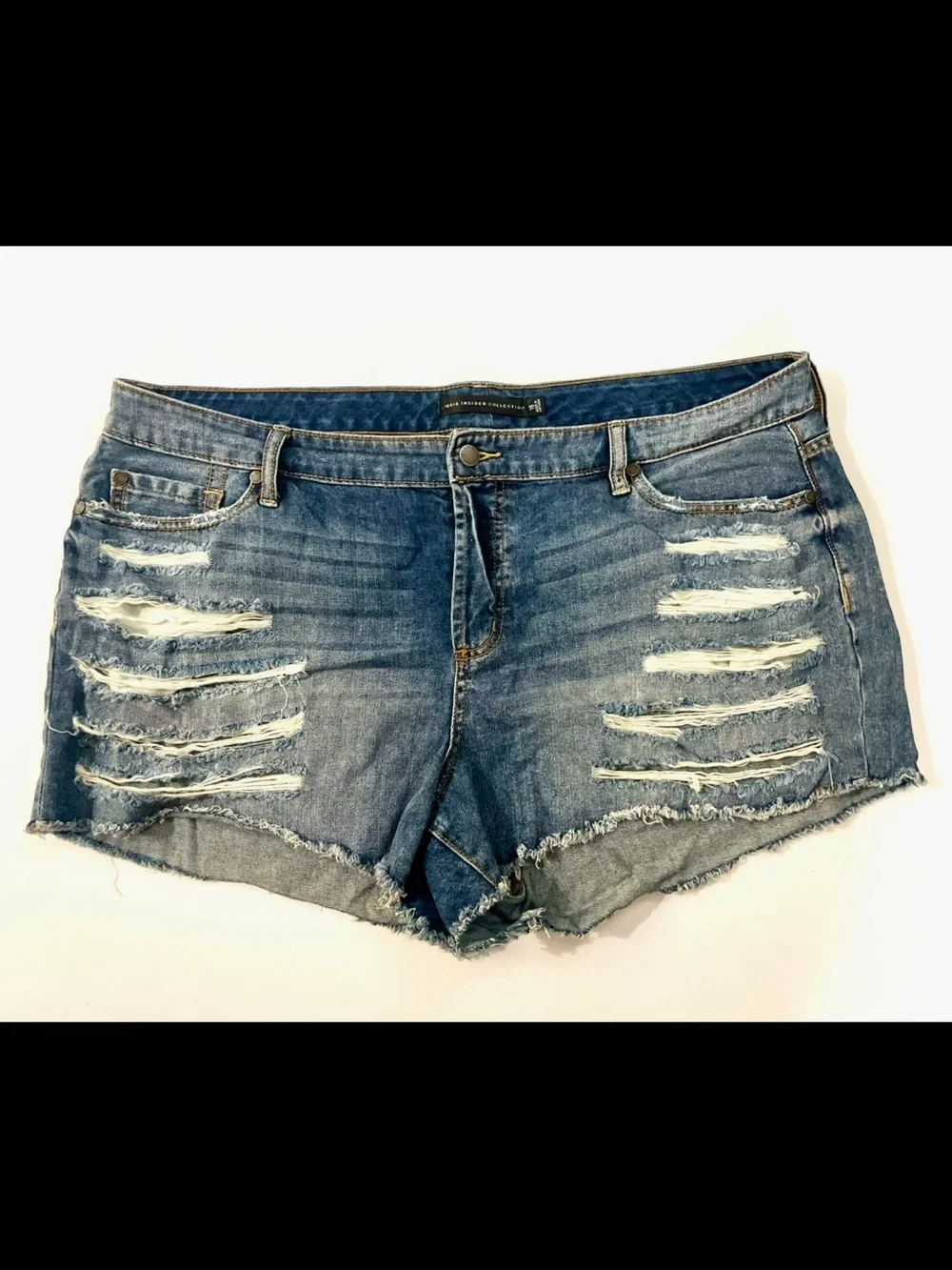 Torrid Insider Collection High Rise Heavy Distressed Denim Cutoff Shorts 18
